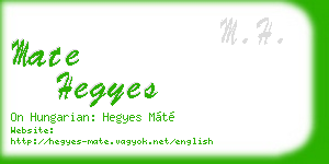 mate hegyes business card